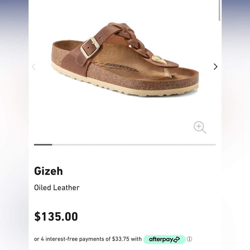 Birkenstock Gizeh Oiled Leather Sandals in Cognac